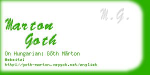 marton goth business card